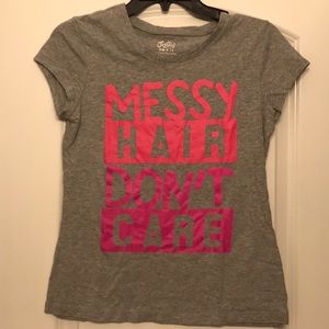 “Messy hair don’t care” T-Shirt  in Kids - Size 14